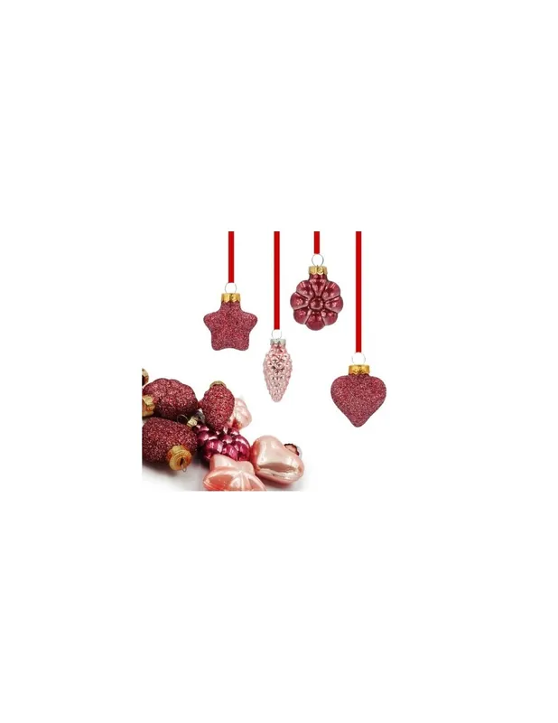 Addobbi Albero Di Natale Figure Rosse Assortite 12PZ