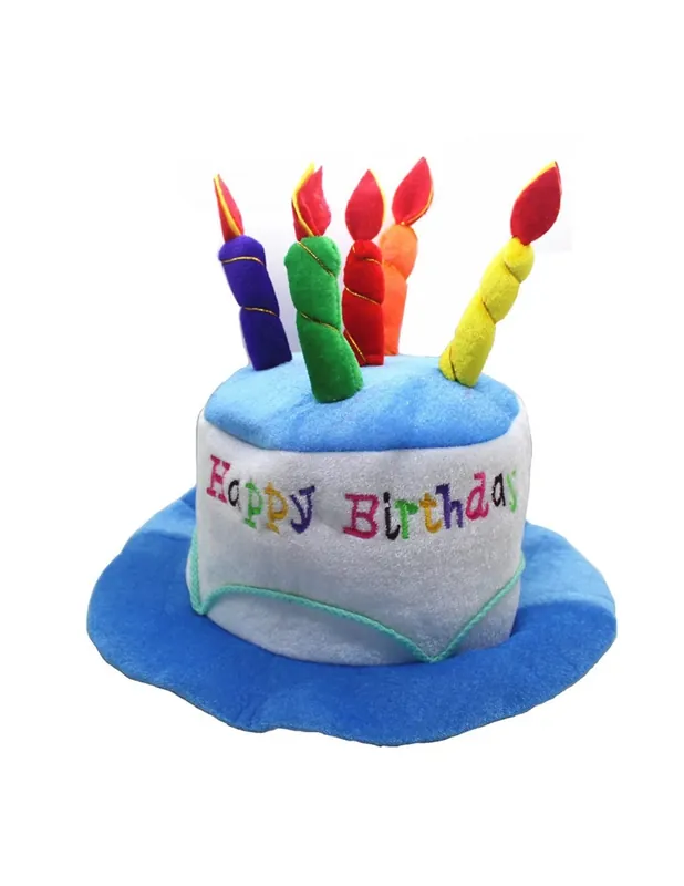 Cappello Di Compleanno In Peluche Happy Birthday Con 5 Candeline