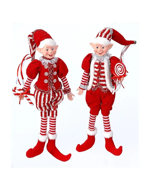Addobbo Di Natale Elfi Con Caramelle 46cm Assoriti