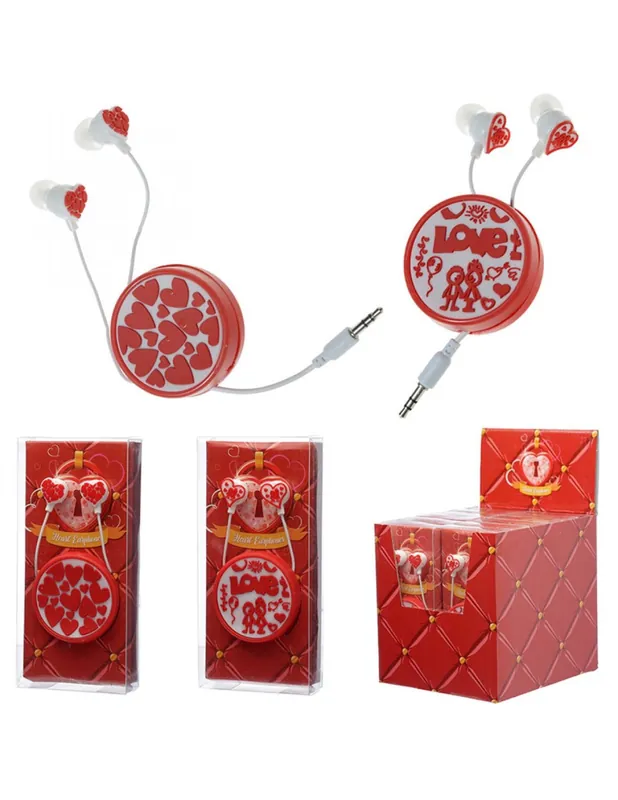 Auricolari Ebud Con Avvolgicavo Forma Cuore Sanvalentino