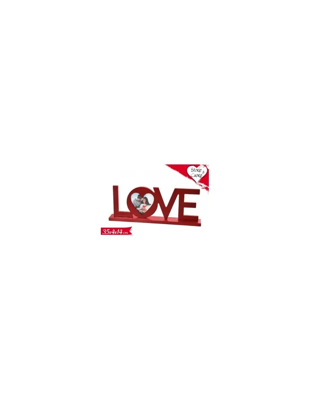 Cornice Portafoto Legno "Love" 35x4x14cm