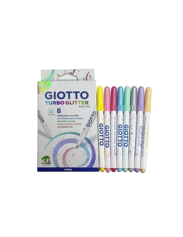 Giotto Pennarelli Turbo Glitter Pastel 8pz.
