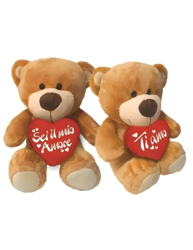 Peluche Orso Teddy San Valentino Con Cuore 15cm