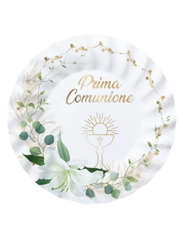 Piatti Dessert Di Carta Prima Comunione 20cm 8pz