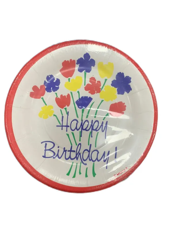 Piatti Da Dolce Happy Birthday diam. 20cm 8pz.