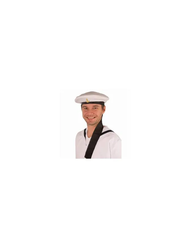 Berretto da Marinaio Bianco con Ancora - Accessori Carnevale