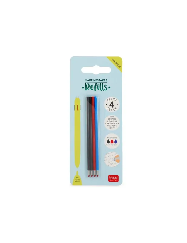 Legami Set Di 4 Refill Per Penna Gel Cancellabile A 3 Colori