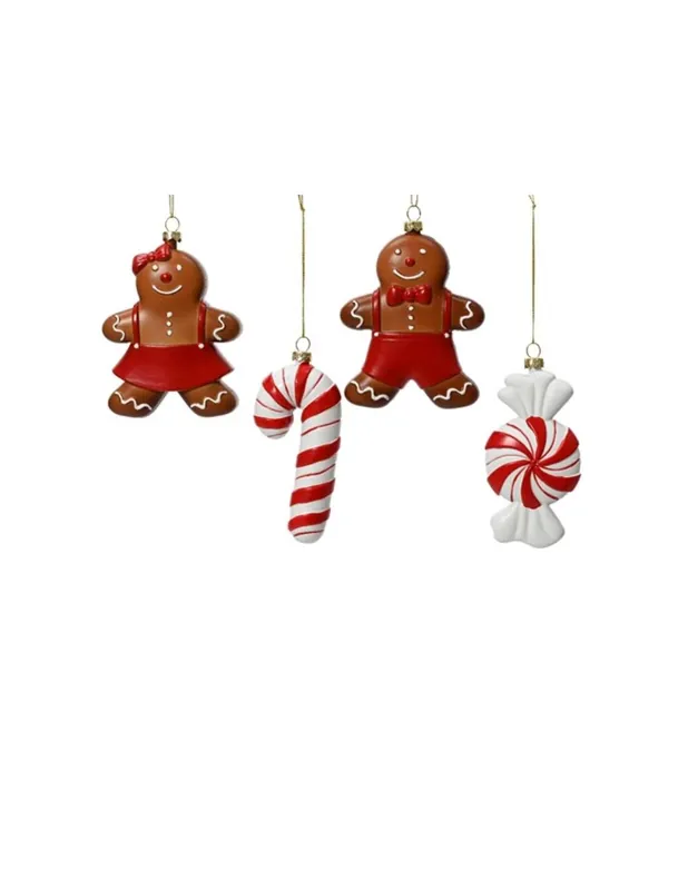 Addobbo Albero Di Natale Biscotto Di Marzapane Uomo E Donna E Caramelle