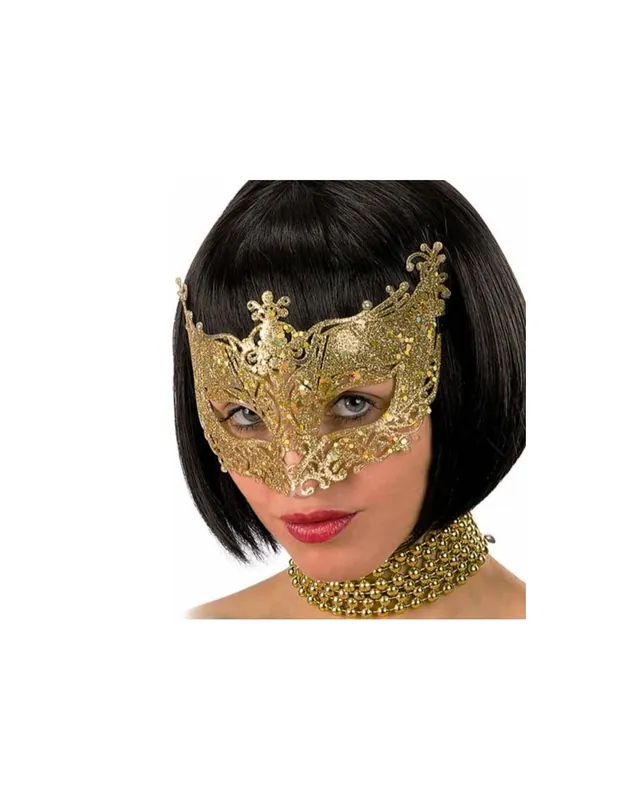 Maschera Occhi Oro Con Glitter