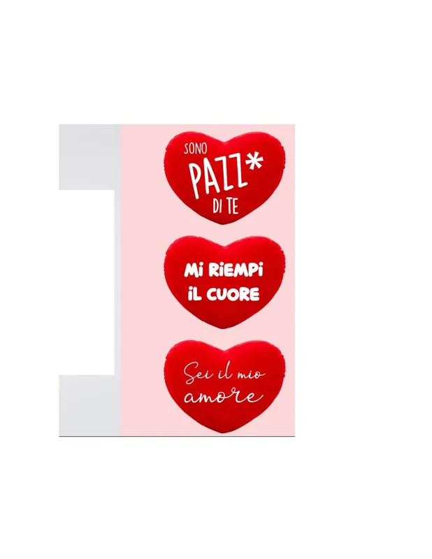 Peluche Cuore Rosso Sagomato Con Dedica Assortito 26cm