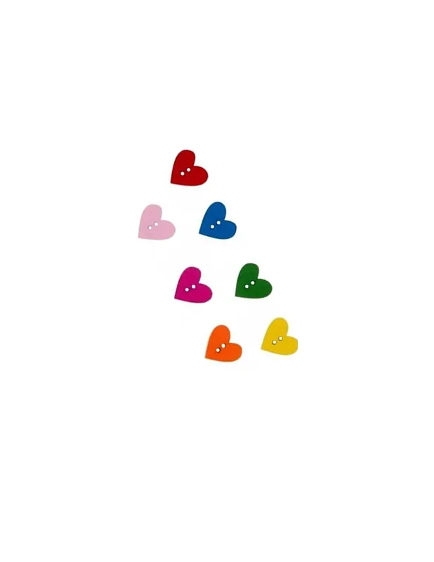 Cuori Colorati Decorativi In Legno Per Braccialetti 25pz