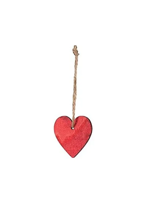 Cuore In Legno Rosso 10cm