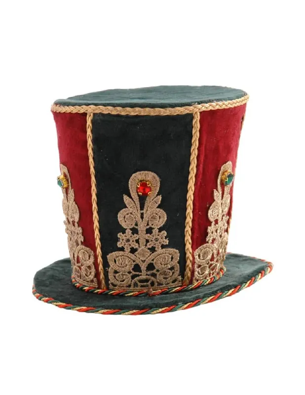 Addobbo Di Natale Cappello Cilindro Decorazioni Oro 17,5cm