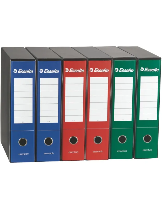 Set Da 6 Raccoglitori Ad Anelli Esselte G75 Essential Dorso 8cm