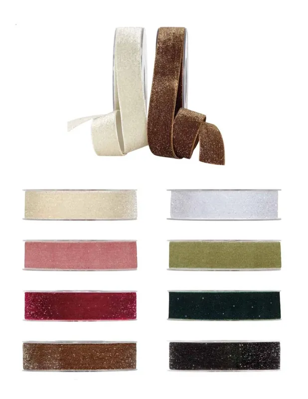 Nastro Deluxe In Velluto Con Lurex 25mm x 9mt