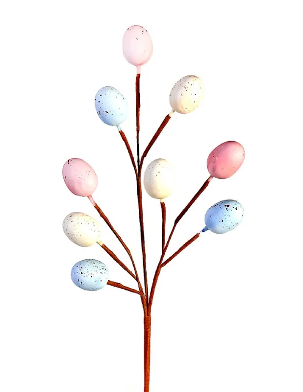 Ramo Decorativo Con Uova Di Pasqua Colorate 55cm