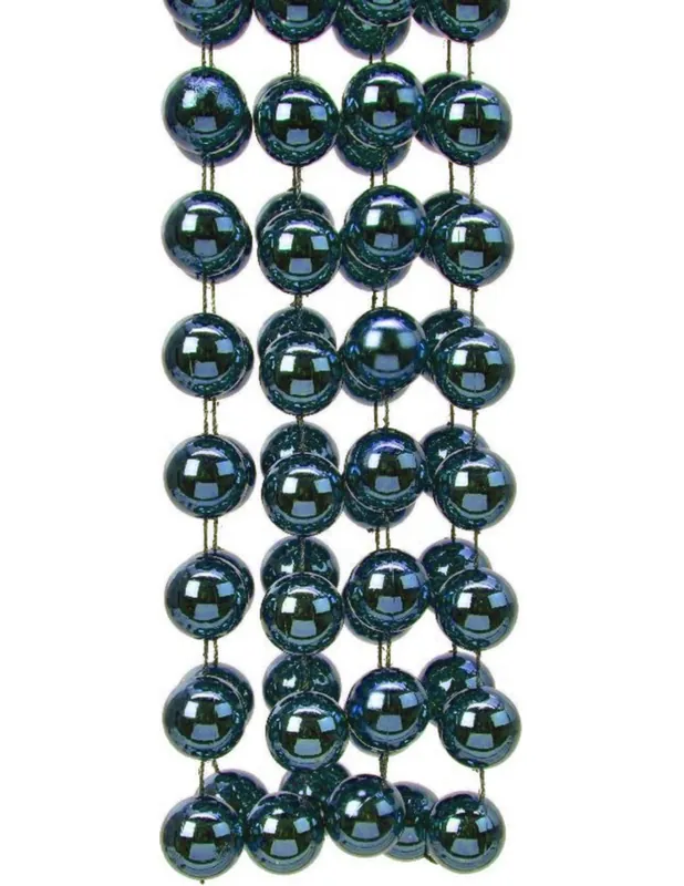 Addobbo Albero Di Natale Collana Di Perle Blu Scuro 270cm