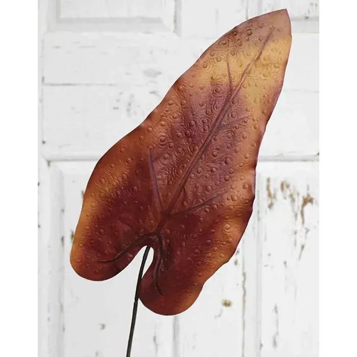 Foglia di caladium artificiale DONALD, arancione-marrone, 80cm
