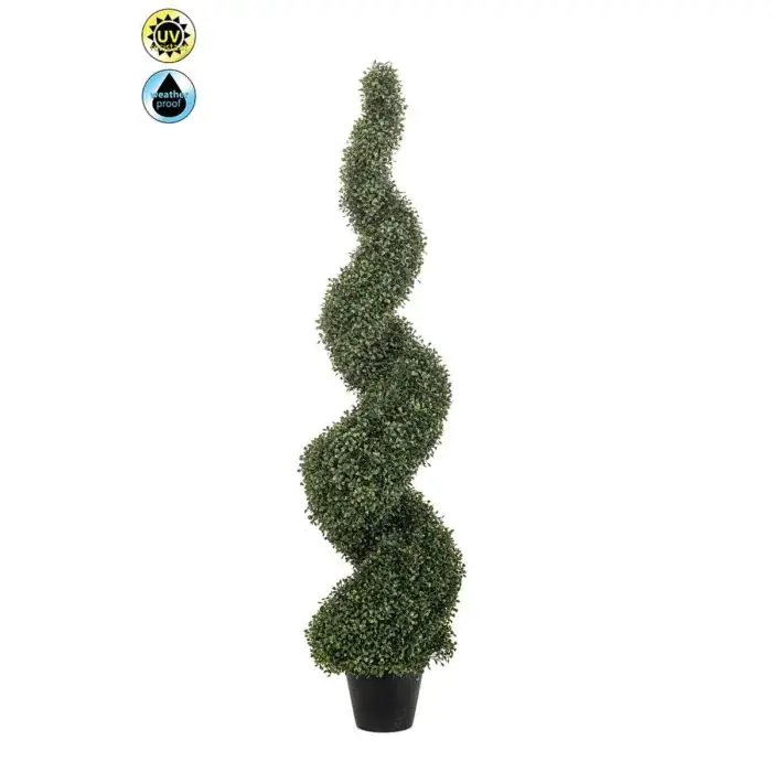 Spirale di bosso artificiale TOM, vaso decorativo, crossdoor, 150 cm