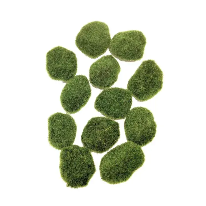 Pietre di muschio artificiale LILUDA, 12 pezzi, verde, 9 cm