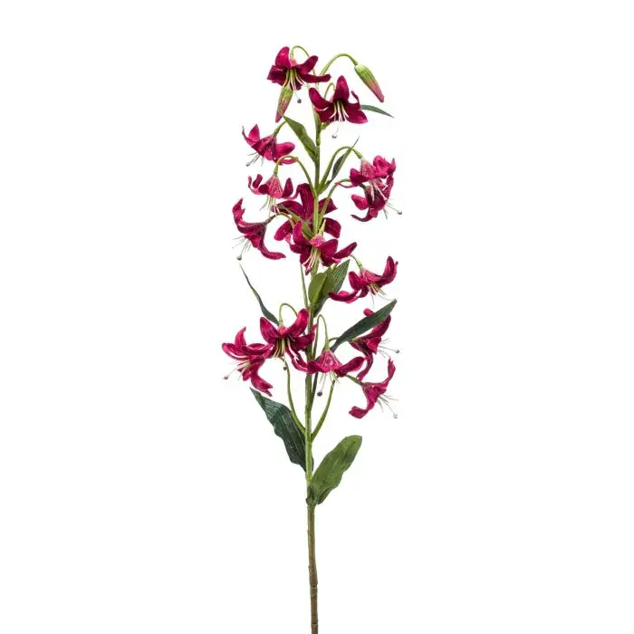 Fiore finto di giglio tigrato ARAMAIO, rosso bordeaux, 80cm