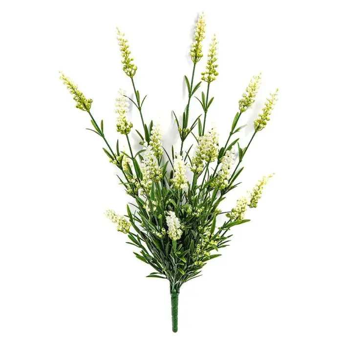 Fiore artificiale lavanda FEODOSIA, bastoncino, crema, 50 cm