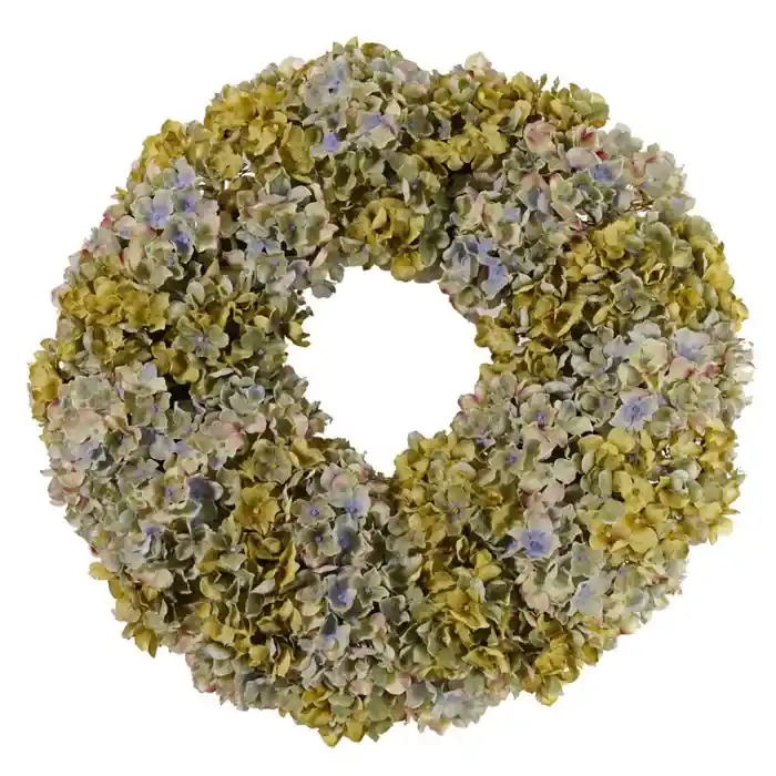 Corona di ortensie artificiali DARDANOS, verde-blu, Ø45cm