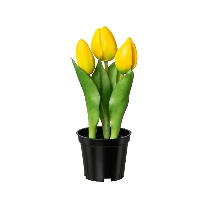 Tulipano artificiale LONA, giallo-verde, 20,5 cm, Ø 2-3 cm