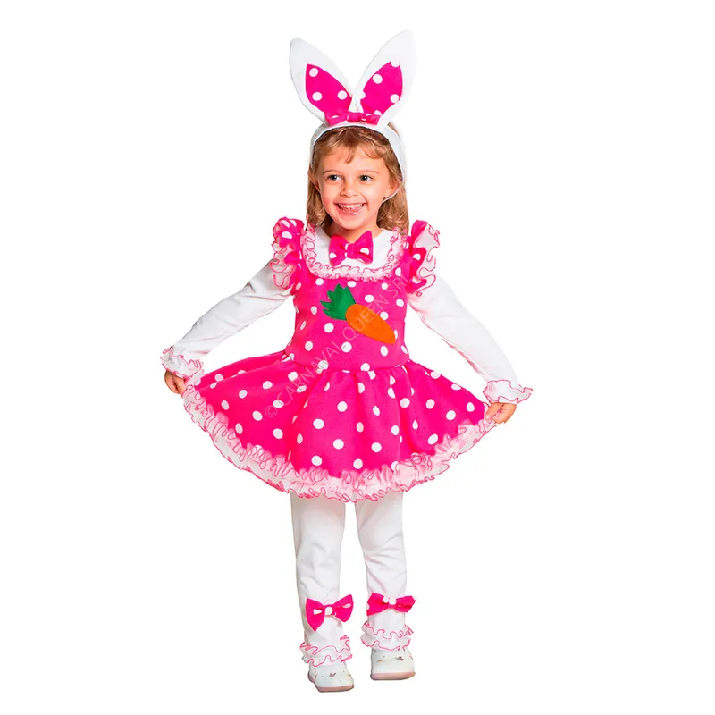 COSTUME CARNEVALE CONIGLIETTA PER BAMBINE 2/3 ANNI