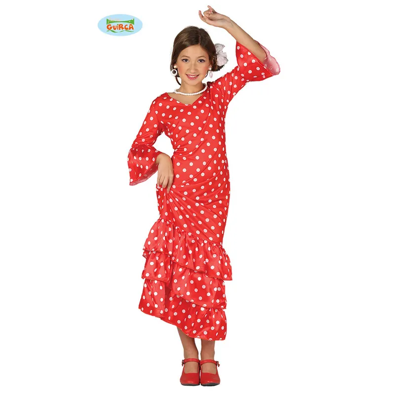 COSTUME TRADIZIONALE ANDALUSO PER BAMBINE 7-9 ANNI GUIRCA