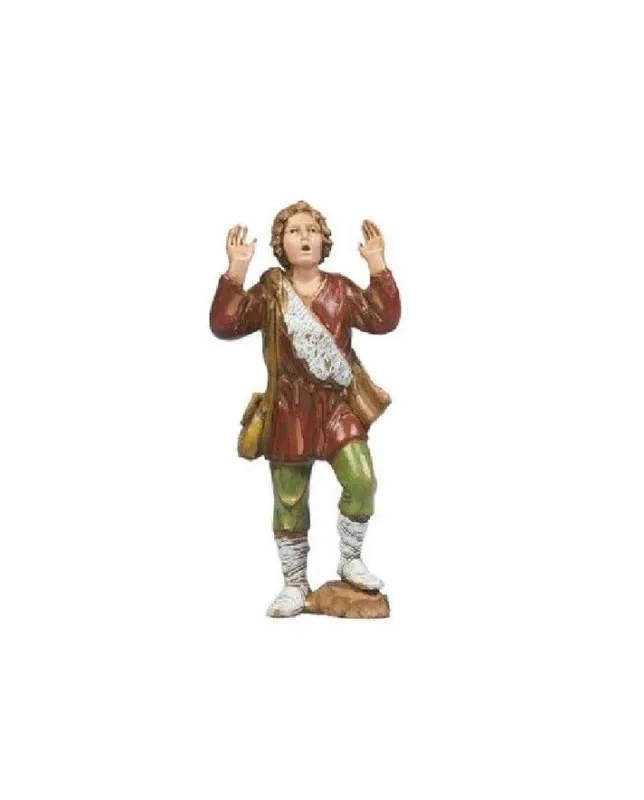Pastore statuina Meravigliato 8cm di plastica stile 700 Moranduzzo per presepe