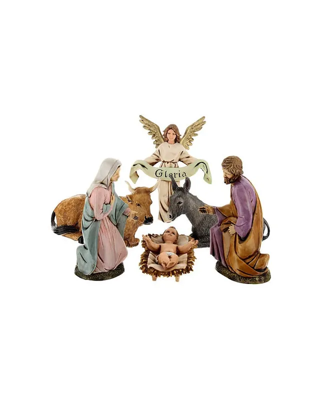 Pastore statuine Natività 12 cm di plastica Moranduzzo 6 Pz per presepe