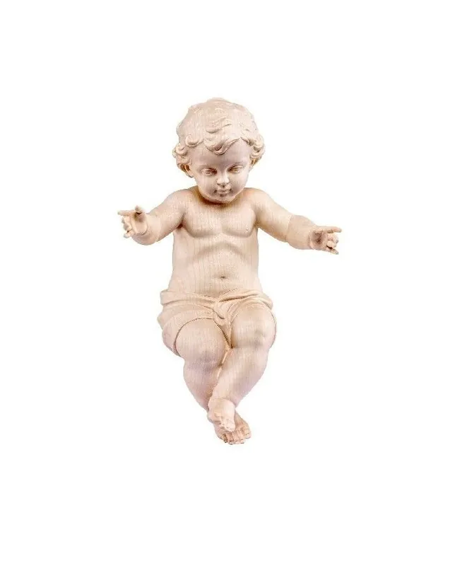 Gesù bambino in legno naturale 12 cm