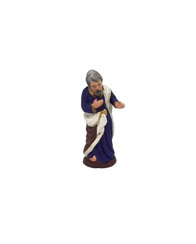 Pastore statuina San Giuseppe 7cm di terracotta per presepe