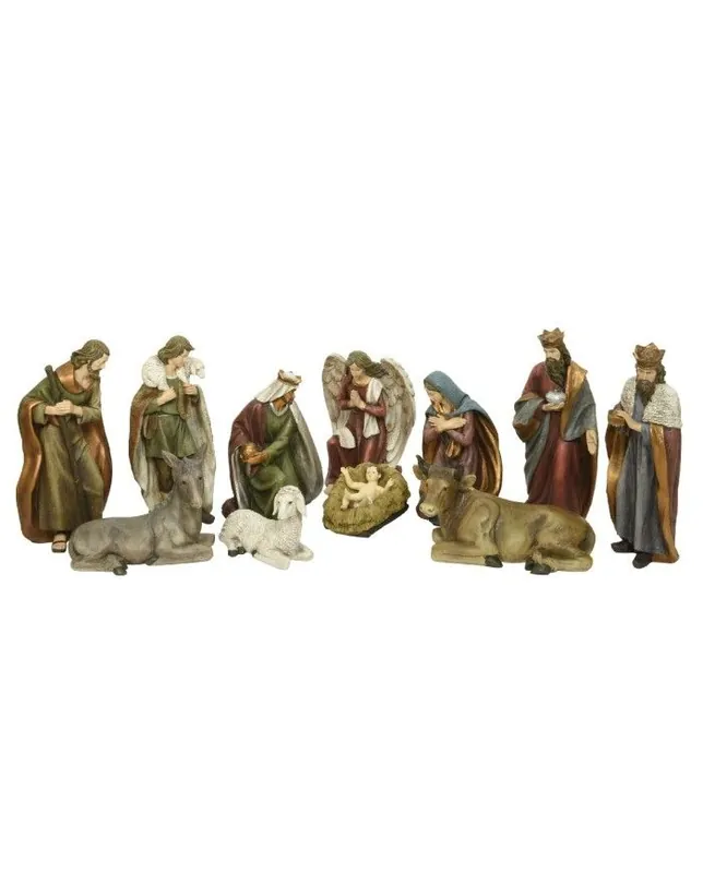 Natività composta da 11 pezzi in resina altezza 80 cm