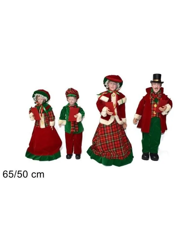 Statuine Coro di Natale Famiglia 4 pezzi 50/65cm