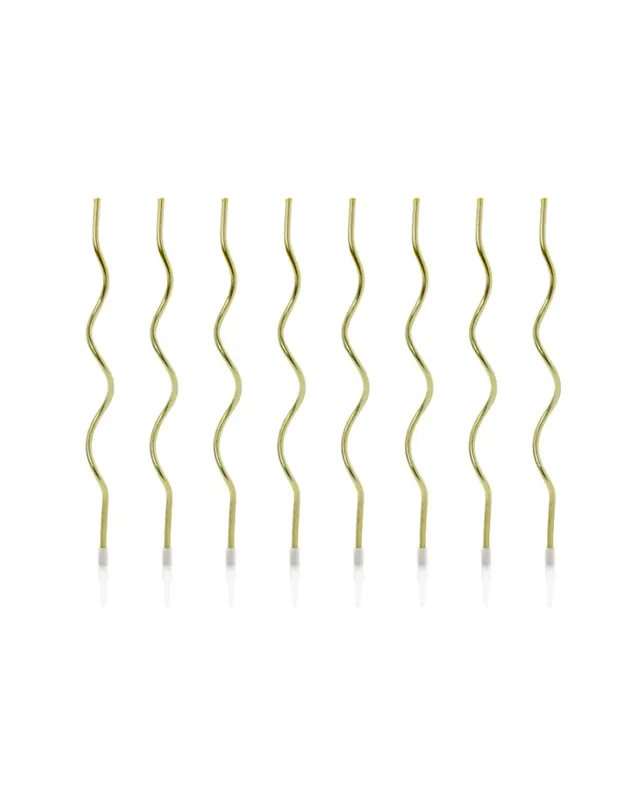 Candele di compleanno a ricciolo, oro, 14 cm