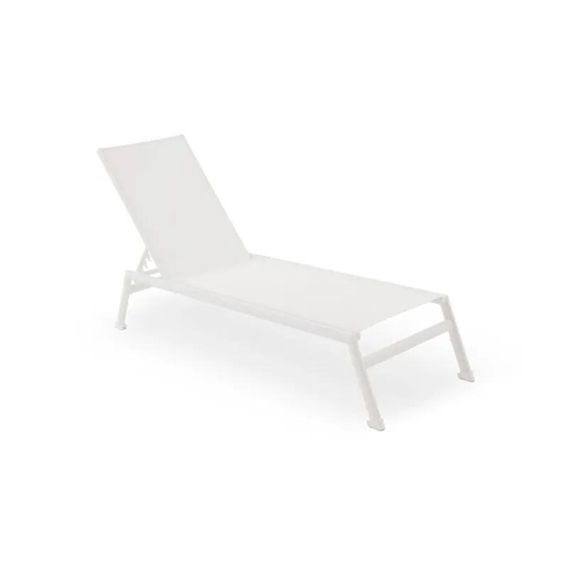 Lettino Prendisole da Giardino in Alluminio Bianco Eracle