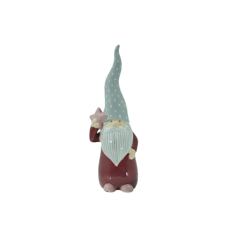Babbo Natale con Cappello Lungo in Ceramica H.38 cm