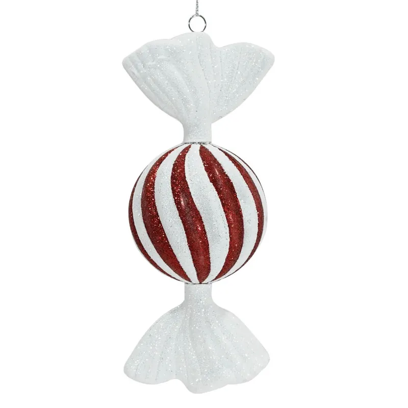 Caramella Natalizia da Appendere Bianca e Rossa H.18 cm