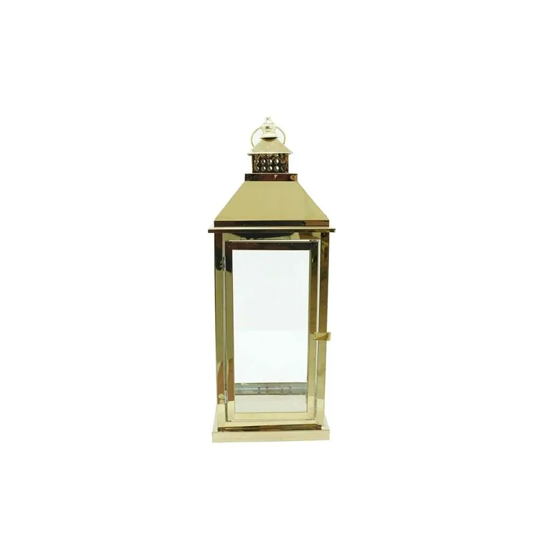 Lanterna da Giardino in Acciaio Dorato H.57 cm