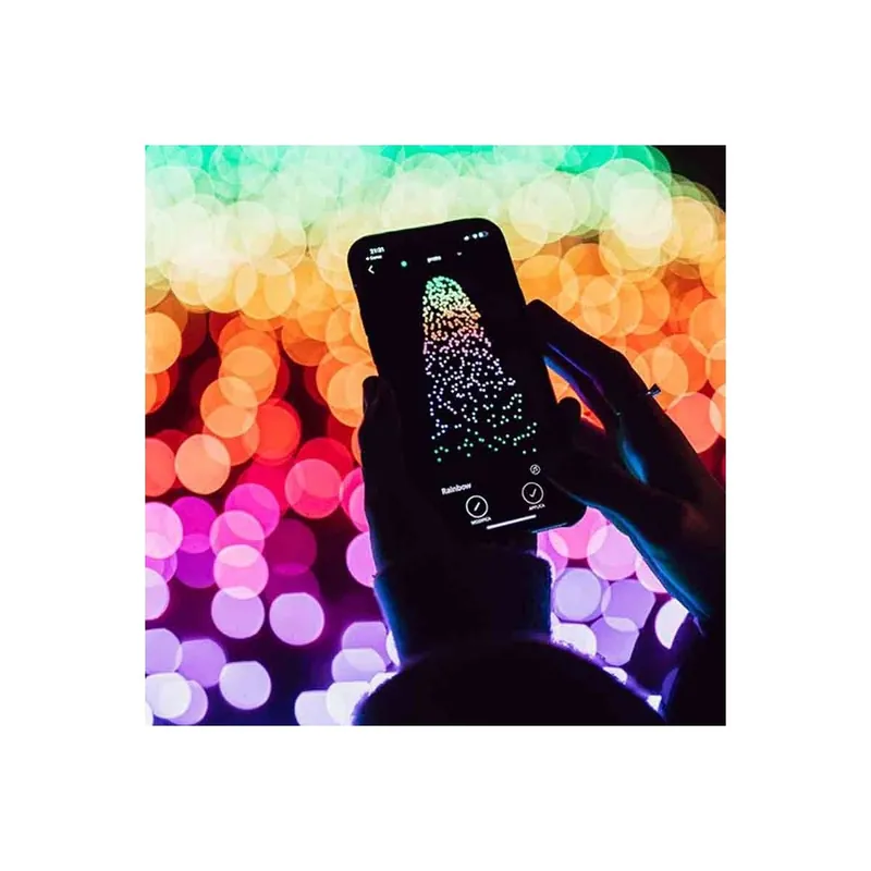 Stringa 250 Luci Led RGB+W Regolabili da Smartphone Cavo Nero Twinkly