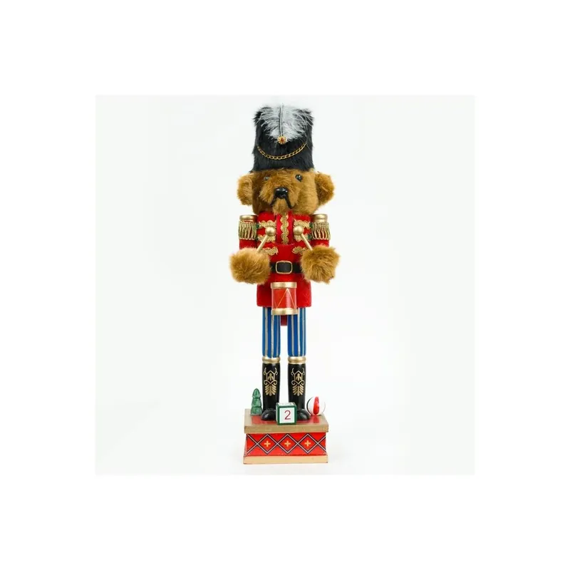 Orso Schiaccianoci Natalizio con Tamburo H.36 cm