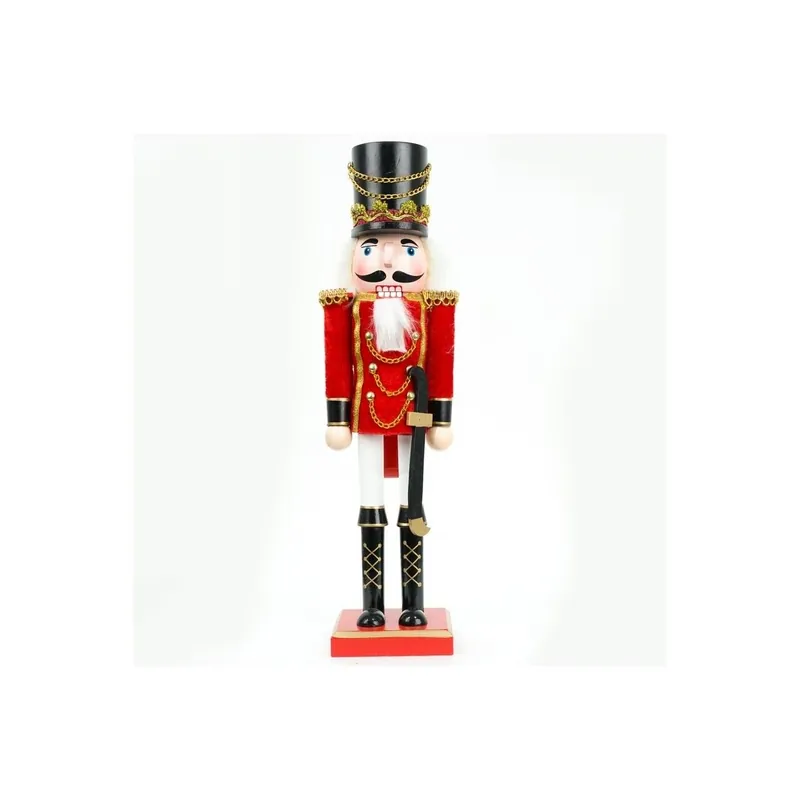 Schiaccianoci Natalizio con Giacca in Velluto Rosso H.38 cm