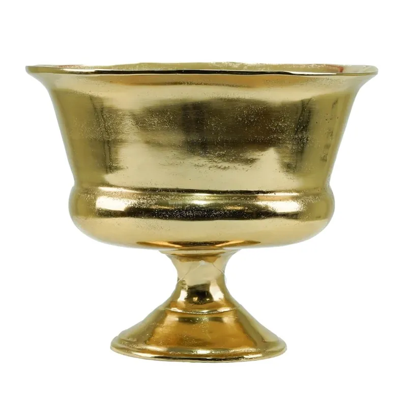 Vaso Ovale Decorativo in Alluminio Oro 2 Misure