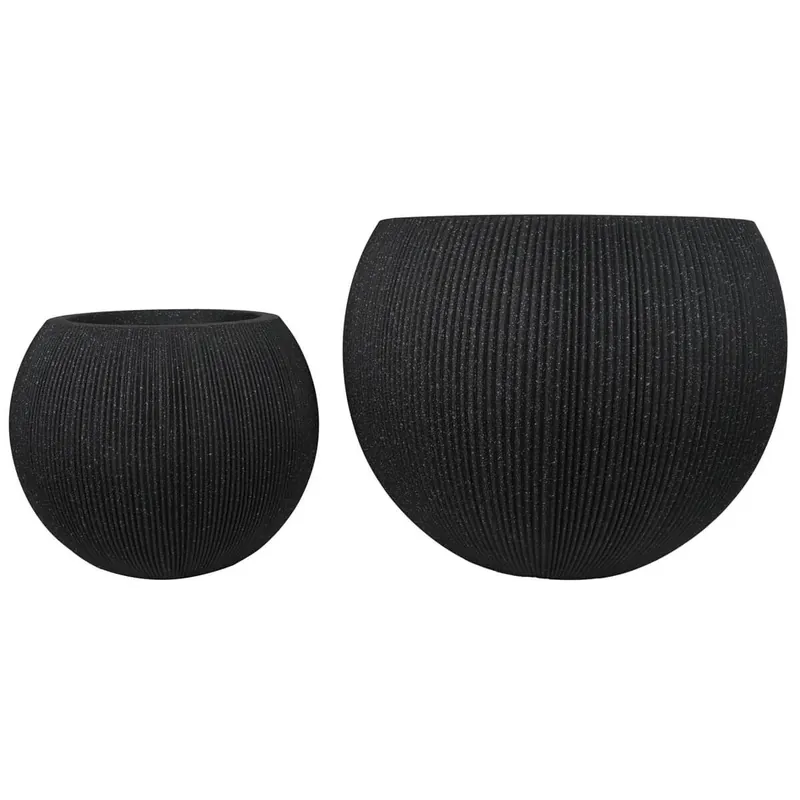 Vaso Sferico Nero in HDPE, per Uso Interno ed Esterno