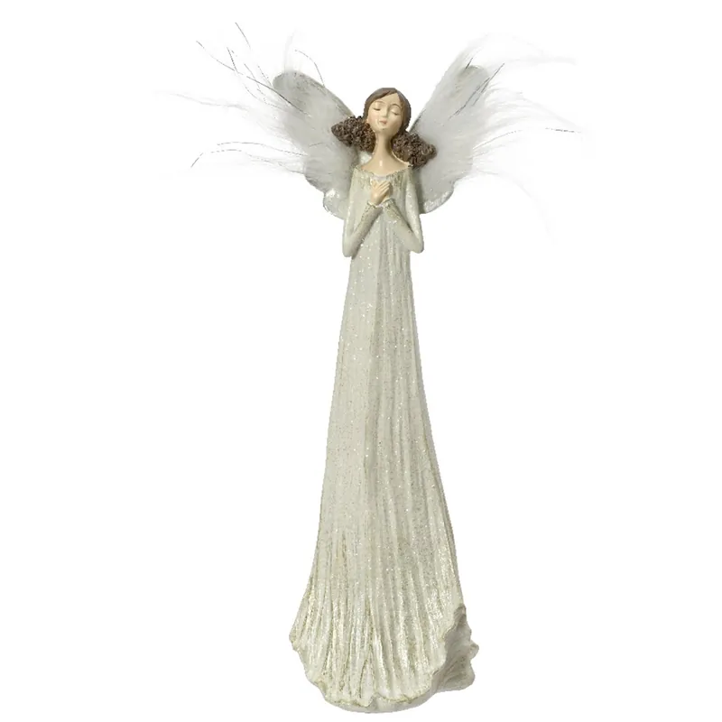 Angelo per presepe statuetta colore bianco decorazione natalizia