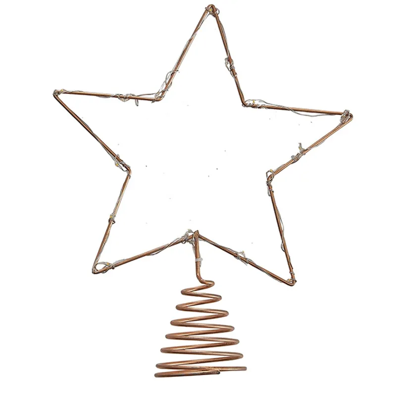 Puntale a forma di Stella, con 60 luci MicroLED per Albero di Natale, 25 cm