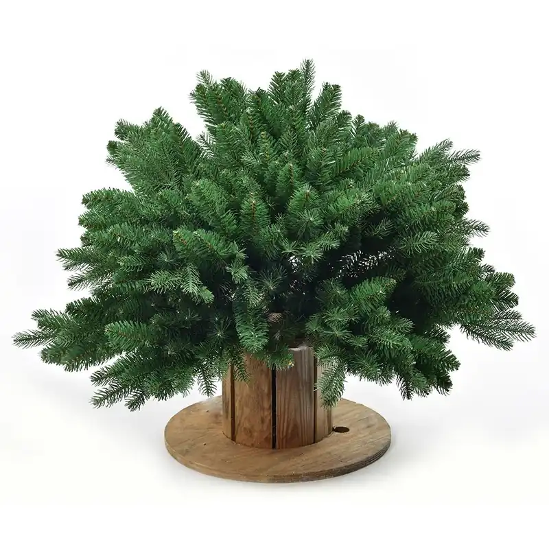 Cespuglio di Natale in PVC con base in legno h 80 cm