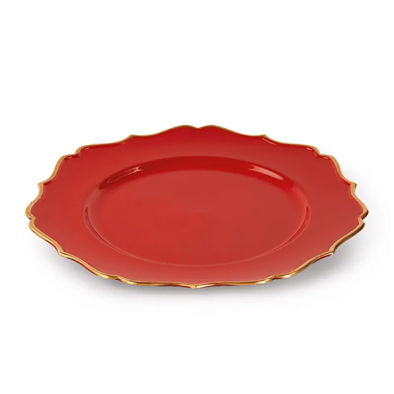 Sotto piatto natalizio rosso e oro diametro 32,5 cm